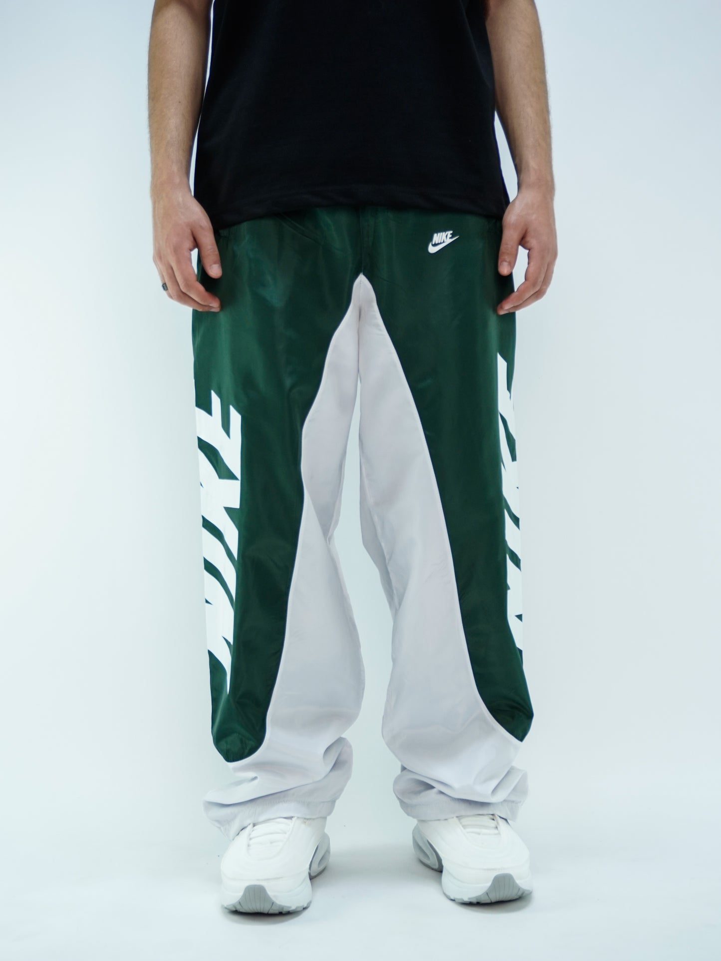 Olive baggy track pants