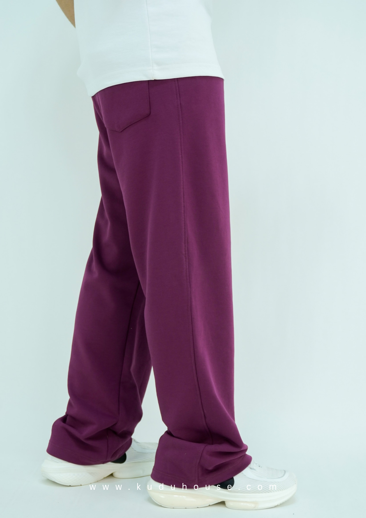Burgundy - Basic baggy pants