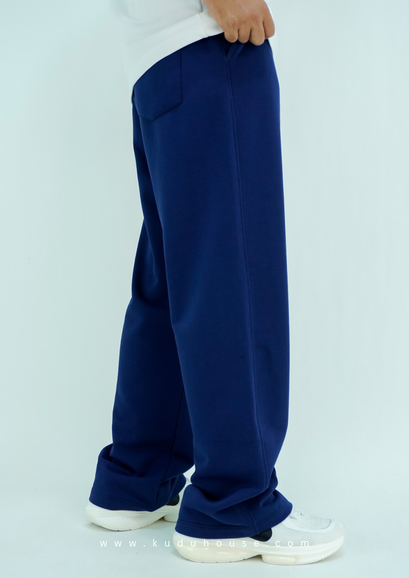 Navy blue - Basic baggy pants