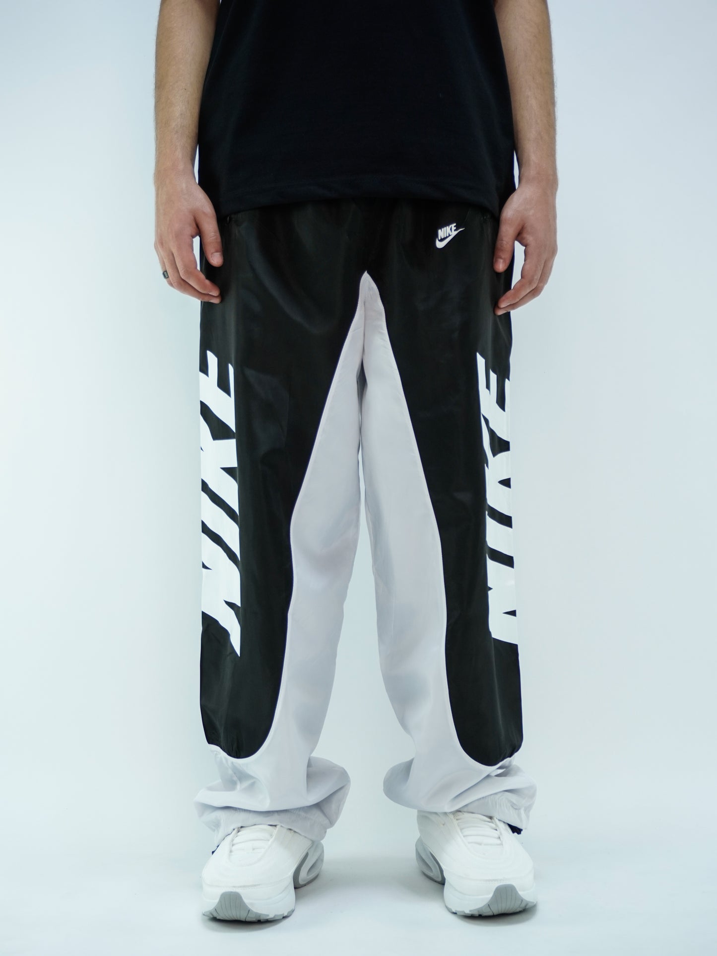Black baggy track pants