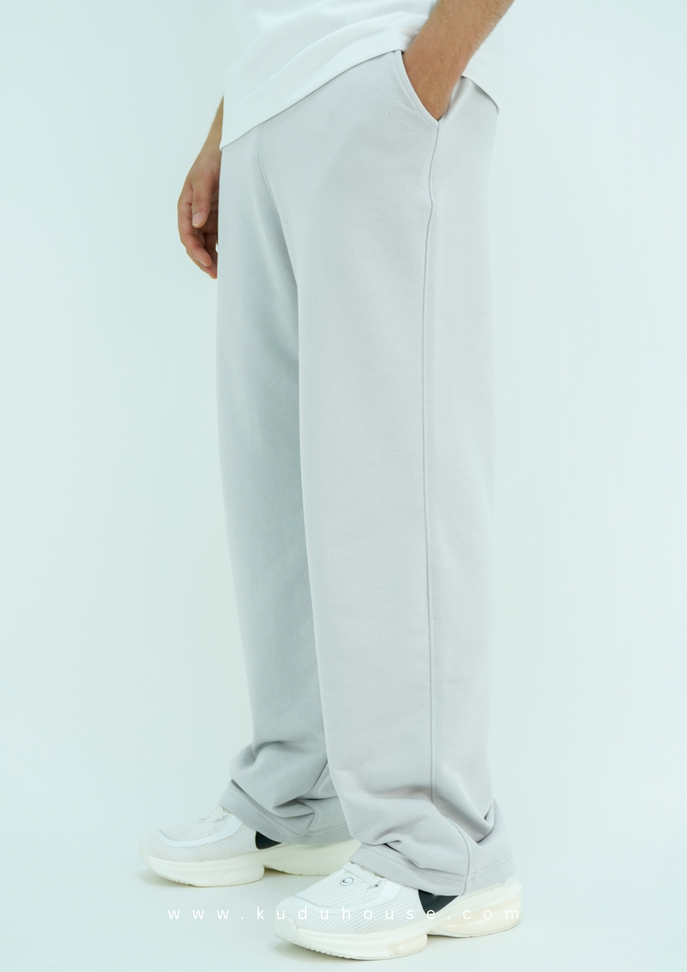 Dusty grey - Basic baggy pants