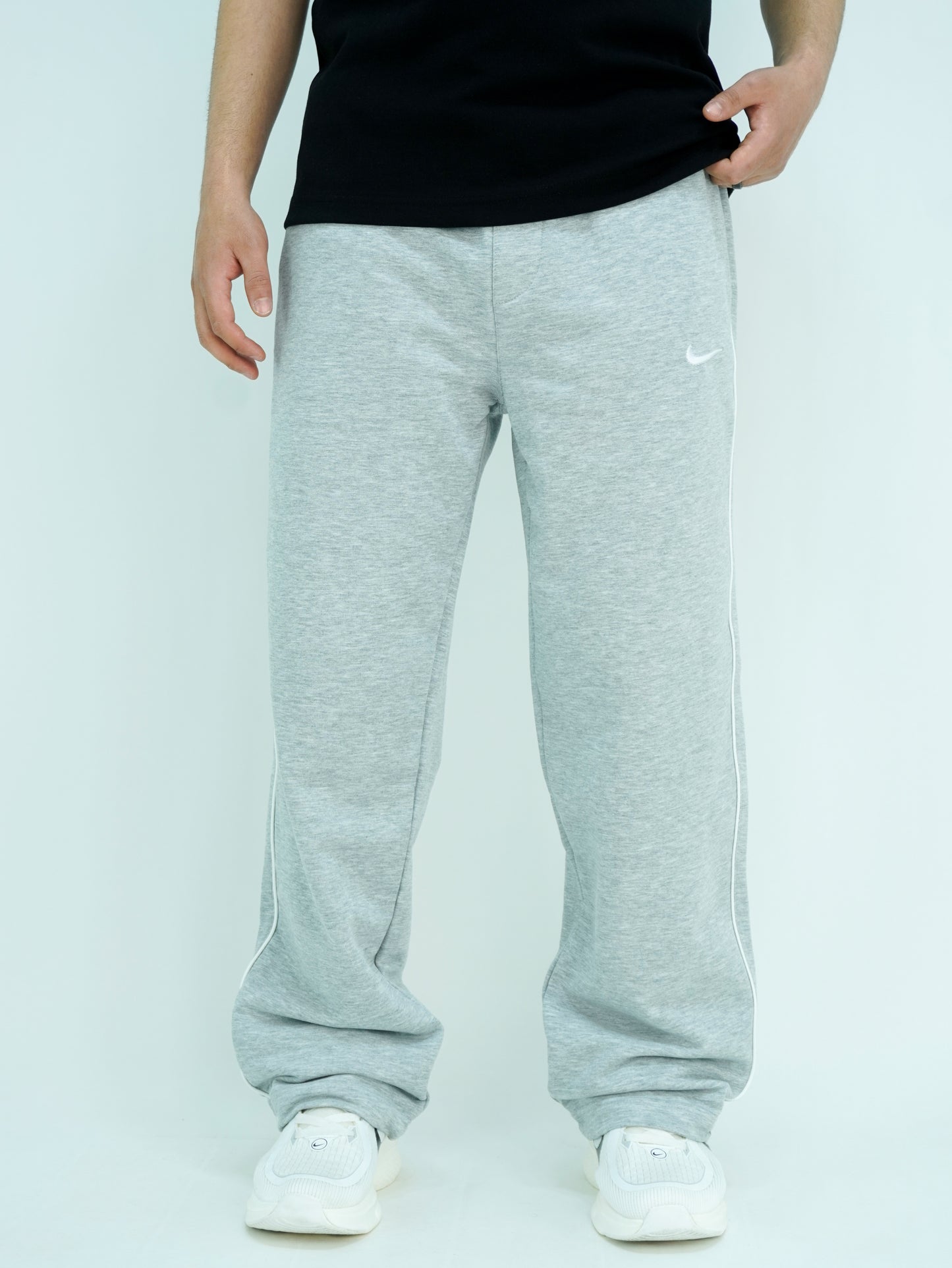 Grey - Wide leg jogger pants
