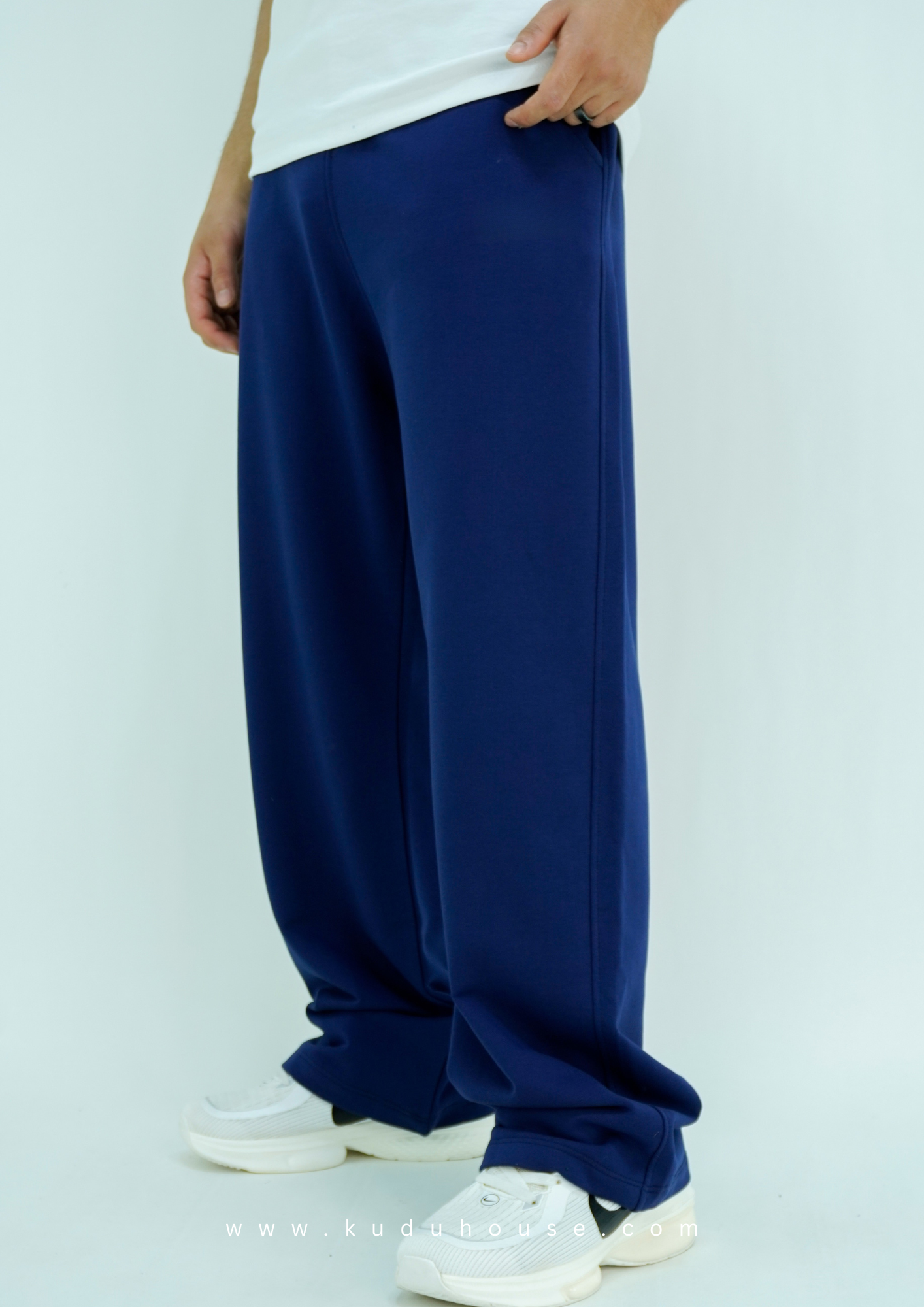 Navy blue - Basic baggy pants