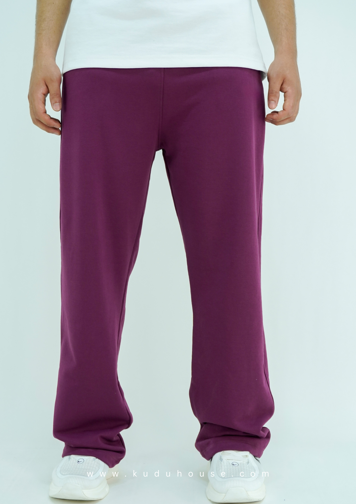 Burgundy - Basic baggy pants