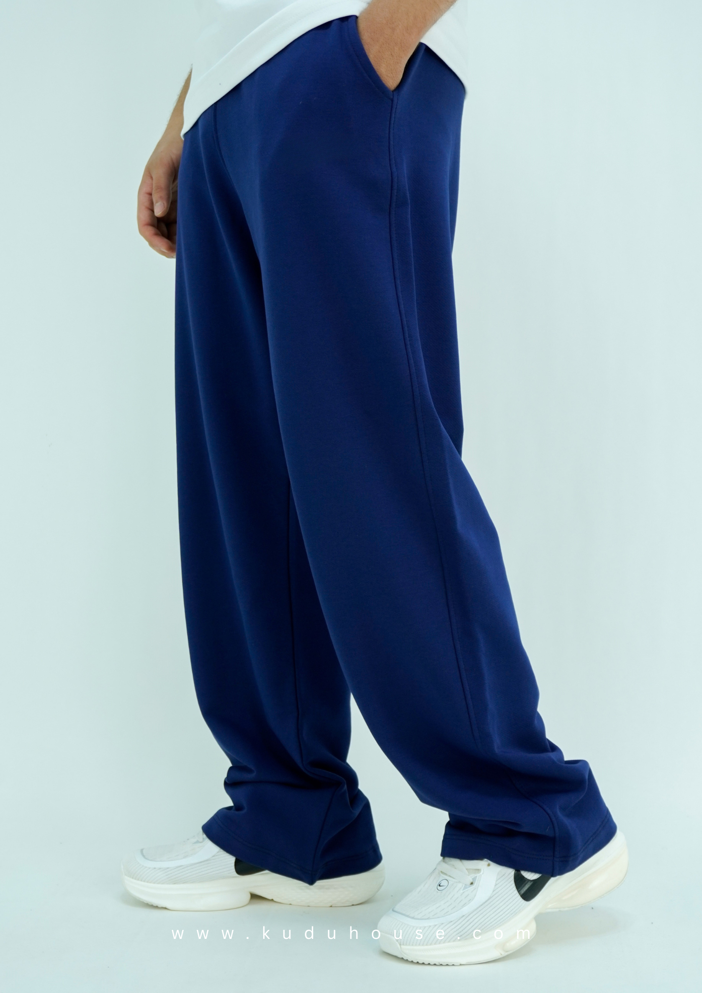 Navy blue - Basic baggy pants