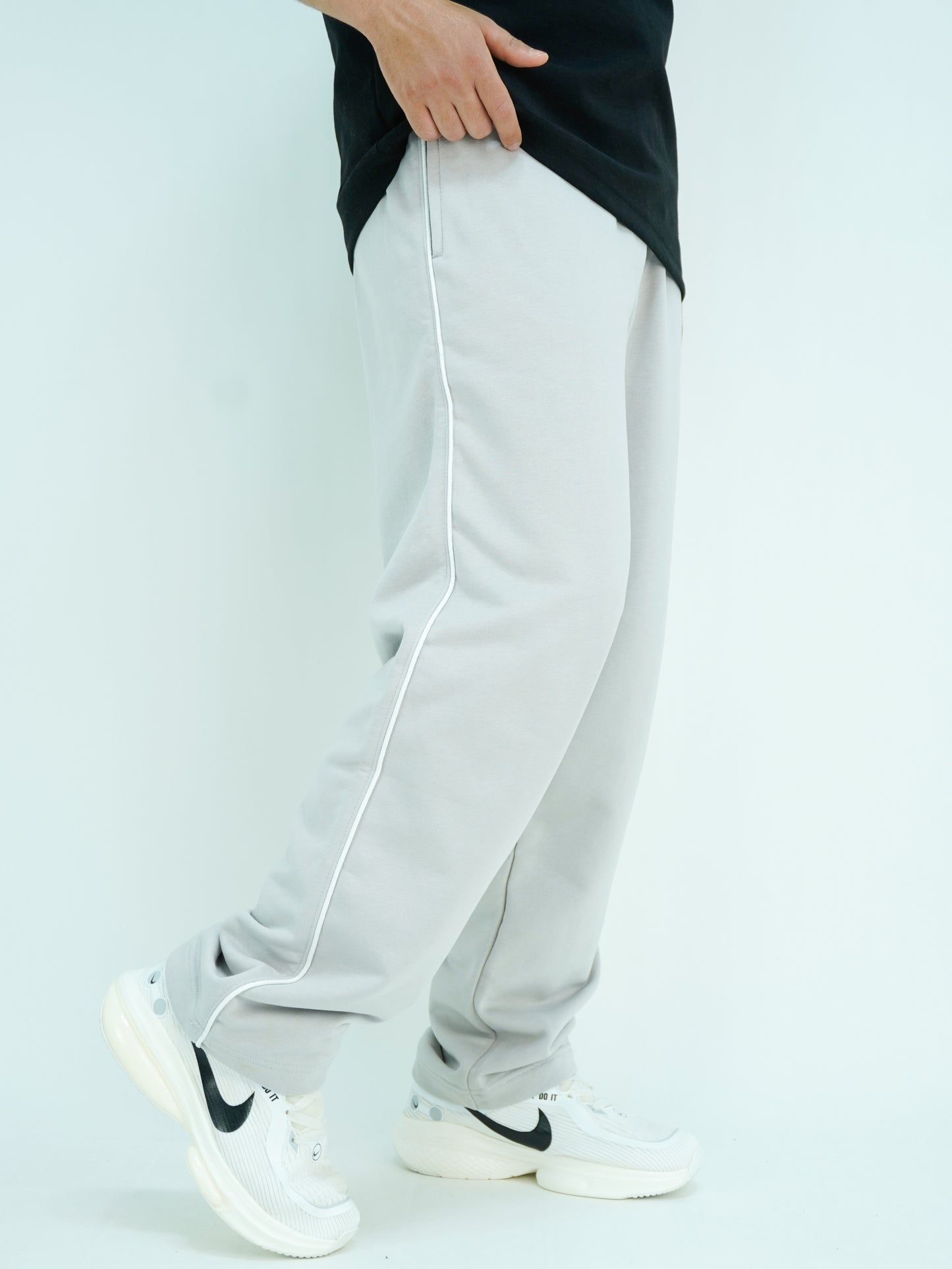Dusty Grey - Wide leg jogger pants